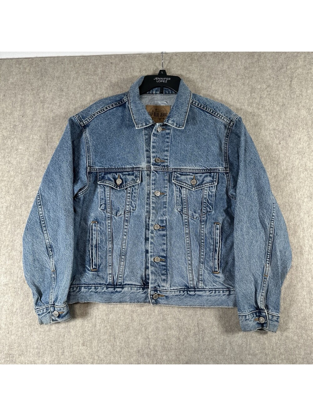 Vintage GAP Men's Jean Trucker Jacket Medium Regular Fit Button Closure Collared
